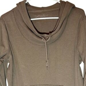 Eddie Bauer Long Sleeved Hoodie Shirt‎ Tan Size Large